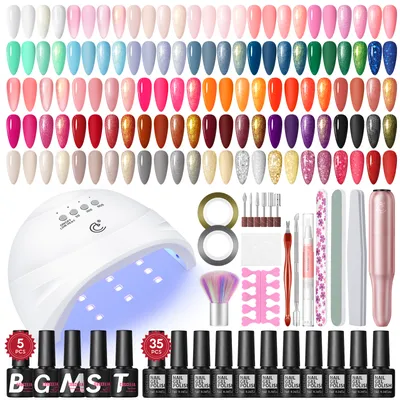 Produktbild von COSCELIA 35 Farben Gel-Nagellack-Set mit UV-Nagellampe Elektrischer Nagelschneider Gel-Nagelbasis und Top Coat Nagelwerkzeug
