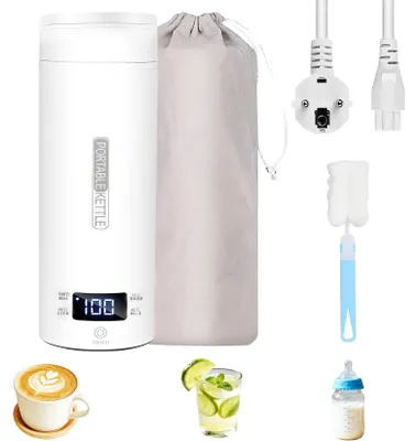 Tragbarer Wasserkocher 500 ml, 300 W, 4 Temperaturen, Edelstahl 316