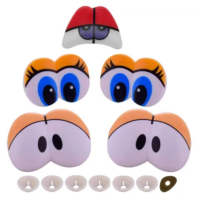 5 Sicherheits-Augen Cartoon Comic Manga für Puppen Kuscheltiere Teddies Amigurumies Mix