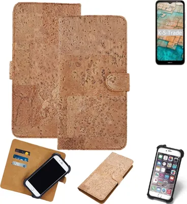 Produktbild von K-S-Trade Hülle kompatibel mit Nokia C20  Kork Handyhülle Cover  Schutzhülle TPU Case Bumper in Hellbraun, (1x)