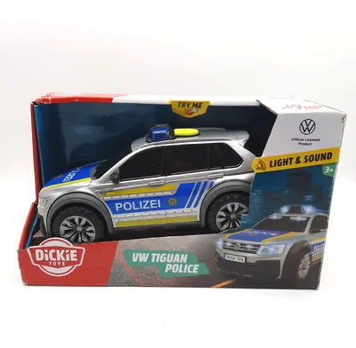 Produktbild von Dickie Toys Volkswagen VW Tiguan R-Line Polizeiwagen Licht Sound Spielzeugauto LED