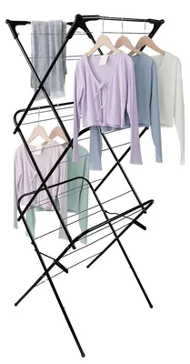 Produktbild von Wäscheständer, platzsparendes Design, langlebige Konstruktion, schwarz