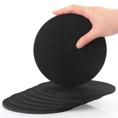 Produktbild von Filzuntersetzer - 8 Stück Set für Töpfe Gläser Vasen und Schüsseln - Tischschoner Schutzmatte - Rund Ø 15 cm Schwarz
