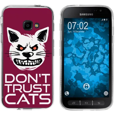 Produktbild von PhoneNatic Case kompatibel mit Samsung Galaxy Xcover 4 / 4s Silikon-Hülle Crazy Animals Katze M1