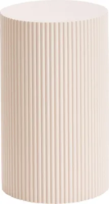 Produktbild von BELIANI Beistelltisch cremeweiß MDF geriffeltes Design Fuß ø 30 cm Modernes Design Wohnzimmer