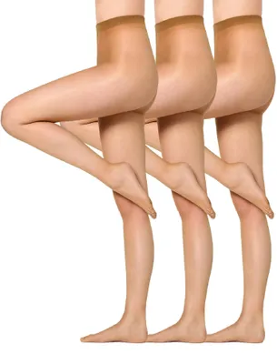 Produktbild von Nur Die 3er Pack Transparent 15 DEN Fein-Strumpfhose seidig glänzende Optik Komf