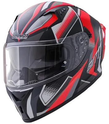 Produktbild von Germot Helm GM 711 matt-schwarz/rot - Größe M