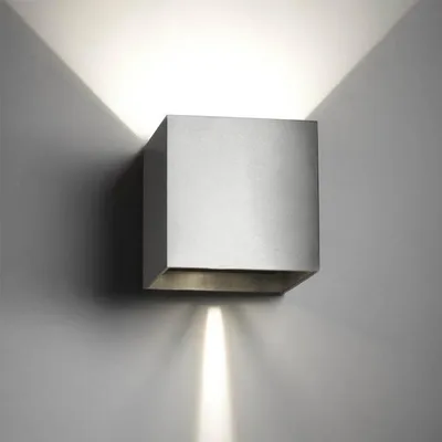 Produktbild von LED Außenwandleuchte "CUBE" Up/Down 6W 830 (Warmweiß) Silber eckig