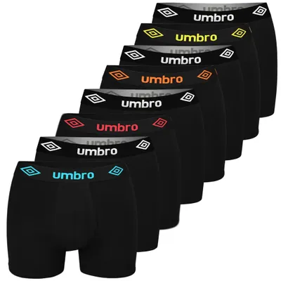 Obrázok produktu pre UMBRO Set 8 Pack Pánske Boxerky Bavlna | Elastický Strih, Mäkké | Spodná Bielizeň pre Mužov | Perfektné Pohodlie a Kvalita, XXL