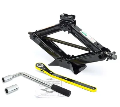 Produktbild von Wagenheber 2T (2000kg) 98-440mm, Ratschenschlüssel, Radmutternschlüssel, Scherenwagenheber, Autoheber, vergrößerte Stahlplatte, PKW, SUV, MPV Car Jack
