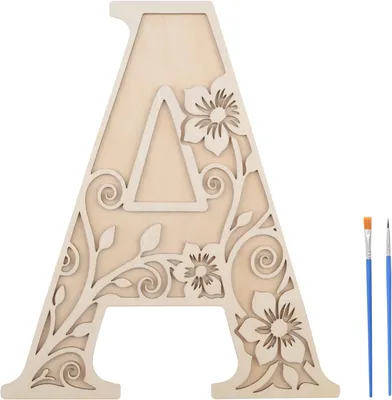 Image de Lettre en bois de 30 cm, peinte, en relief, pour la décoration "faites-le vous-même"