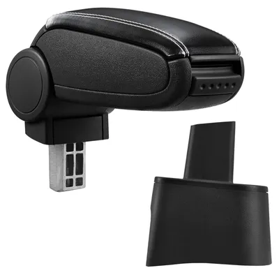 Armlehne Mittelarmlehne Leder Bezug Schwarz Weiß für Seat Ibiza III 6L 2002-08 – Produktansicht