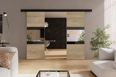 Produktbild von KIER FURNITURE Schiebetüren LUMBA DUO - 192x205x1,6 cm - Sonoma-Eiche