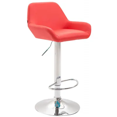 Produktbild von CLP 2er Set Barhocker Braga Kunstleder drehbar und höhenverstellbar rot Gestell Farbe chrom