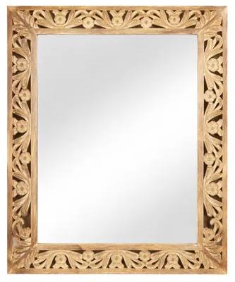 Obrázok produktu pre Nástenné zrkadlo Kirpal, prírodný orientálny štýl, masívne drevo, 79 cm