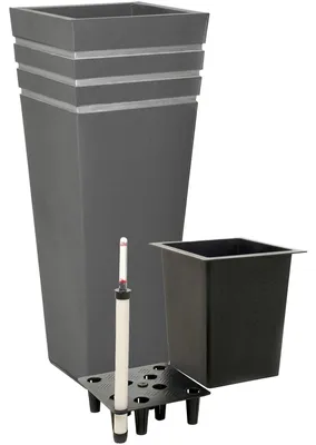 Produktbild von VIVANNO Pflanzkübel Zink NEW CLASSIC Säule, Anthrazit matt - 40x40x105 cm