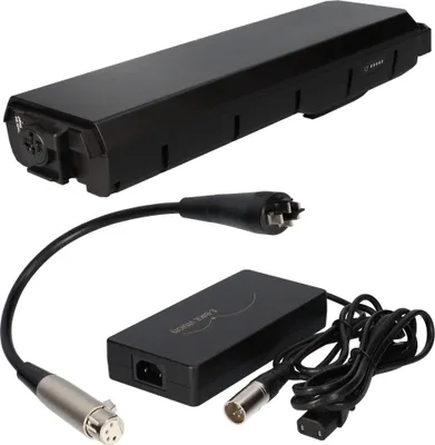 Produktbild von E-BIKE VISION Akku 36V 20Ah 720Wh für Bosch Gepäckträger + 6A Schnellladegerät + Adapter