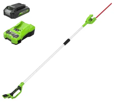 Image de Greenworks Tools 24V taille-haie télescopique sans fil G24PH51K2 avec batterie 2Ah et chargeur inclus