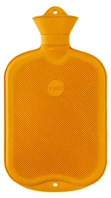 Produktbild von Wärmflasche aus Naturgummi, 2 L, Gelb mit Lamellen