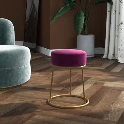 Produktbild von Stabli Möbel Runder Hocker Violett Samt CHY7149456 - Hocker