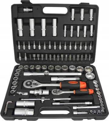 Produktbild von Steckschlüsselsatz 94 Teile 1/4 1/2 Heidmann Koffer Crv Geko HK3OZ18-RUEF+1