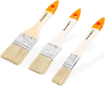 Produktbild von Pinselset – Flachpinsel – 3-teilig – 25 / 40 / 50 mm – Holzgriff – Für Wandfarbe, Lack und Beize – Geeignet für große und kleine Malerarbeiten [11206Y]
