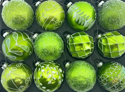 Image de Ensemble de 12 boules de Noël en verre de luxe Ø 8 cm