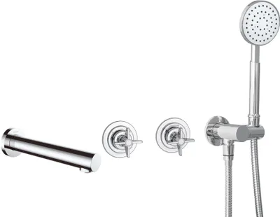 Immagine prodotto di DEANTE - Set completo per doccia e rubinetteria da incasso per vasca, finitura cromata, modello TEMISTO, codice prodotto BQT_018P