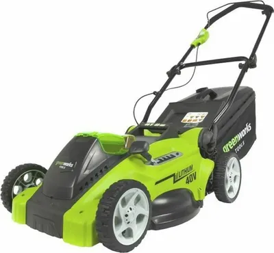 Produktbild von Greenworks 2504707UB, Schieberasenmäher, 41 cm, 2,5 cm, 8 cm, 50 l, 90,3 dB