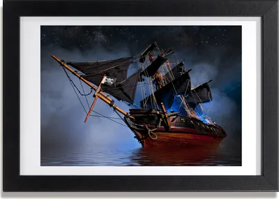 Produktbild von Bild 30x20 MDF-Rahmen, Wandkunst Piratenschiff