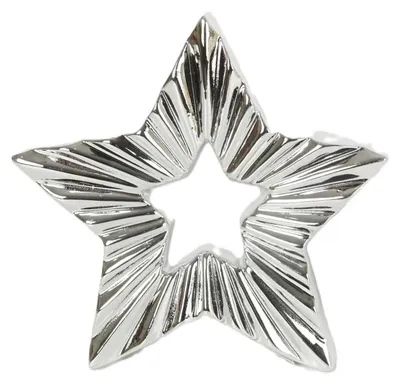 Produktbild von TrendLine Deko Stern Keramik 20 x 4 x 19 cm silber