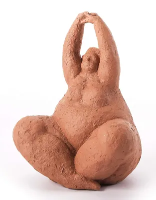 Yoga-Skulptur aus Polyresin, 26 cm, mehrfarbig, abstrakt