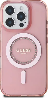 Image de Guess Iml Rhinestones Magsafe Case pour Iphone 16 Pro Max - Rose