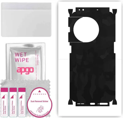 Produktbild von apgo Rückseite + Seiten Schutzfolie, Skin, kompatibel mit OnePlus 11R 5G Solar Red, Hinten Displayschutzfolie aus Vinylfolie, kratzfest, einfache Montage - Schwarzes Tarnmuster