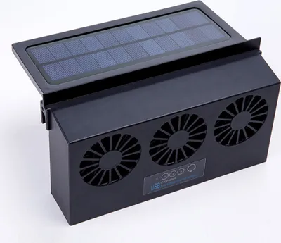 Produktbild von Auto Solarbetriebene Auspuff Fan USB Gills Kühler Auto Lüftung schwarz
