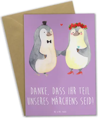 Produktbild von Mr. & Mrs. Panda jubiläumskarte Gastgeschenke Märchen - Lavendeltraum - Geschenk, Wertschätzung, Geschenke, einladungskarten, Heiraten, genesungskarte, Grußkarte, Danke