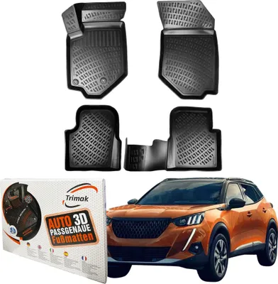 Produktbild von Trimak Autofußmatten kompatibel mit PEUGEOT 2008 2.Gen ab 2019  Auto Allwetter Gummimatten