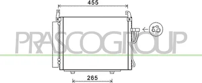 Produktbild von PRASCO HN002C002 Kondensator Klimaanlage Klimakondensator für HYUNDAI i10 (PA) +Trockner