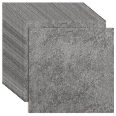 Image de Revêtement de sol en PVC adhésif, imitation marbre gris, 40 pièces, 3,6 m²