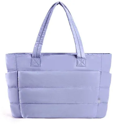 Produktbild von Große Schultertasche, große Kapazität, leichte und weiche Schultertasche, Handtasche, mit Fächern, Damen-Tasche, große Schultertasche, für Arbeit und Reisen geeignet, violett