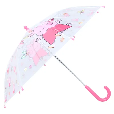 Immagine prodotto di Peppa Pig Wutz bambini bastone ombrello ombrello trasparente manuale