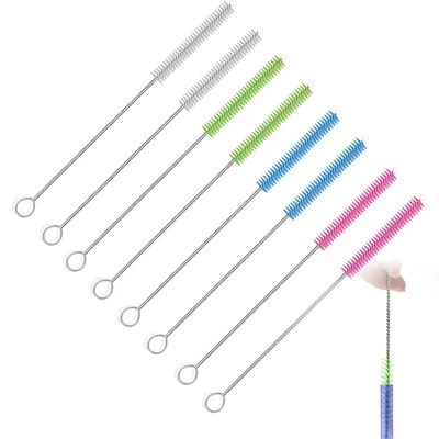 Reinigungsbürsten für Strohhalme, 8 Stück, 20 cm, Edelstahl