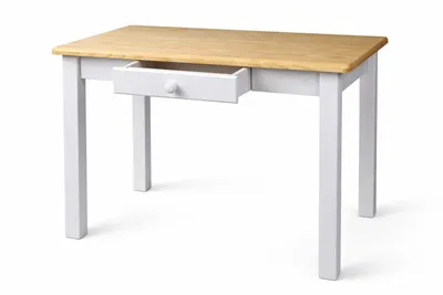 Produktbild von Magnetic Mobel Esstisch mit Schublade Küchentisch Tisch Restaurant Massiv Holz Kiefer (80x80, Lackiert Kiefer)
