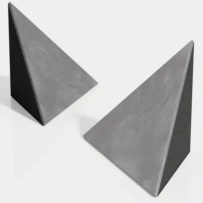 Immagine prodotto di Set da 6 – Pannelli fonoassorbenti a soffitto in tessuto velluto "tri-CINEMATIC-bt" con kit di fissaggio | Soluzione acustica decorativa | Assorbimento del suono | [TRI-TRAP | Grigio]