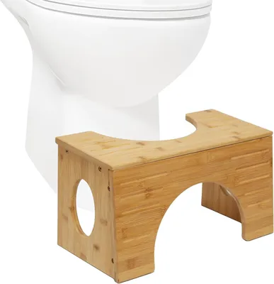 Immagine prodotto di Sgabello per il bagno - Supporto per la defecazione - Inclinabile in 2 posizioni - 19,5/25 cm - Bambù naturale