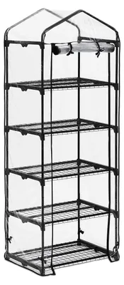 Immagine prodotto di Serra da balcone - Serra a 5 ripiani - Nero e trasparente - 192 x 69 x 50 cm