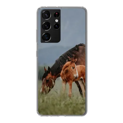 Produktbild von MuchoWow® Handyhülle Schutzhülle Hülle für Samsung Galaxy S21 Ultra Pferde - Fohlen - Natur Silikon Softcase Handy Hülle - Mobiltelefon