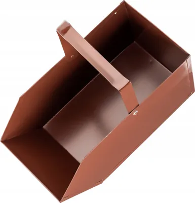 Produktbild von KADAX Aschebehälter aus Metall "Altikon", 32 x 21 cm, Aschekasten mit bequemem Griff, Kohlenkasten, Braun