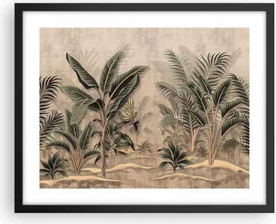 Produktbild von Gerahmtes Poster - Schwarzer Rahmen - Wald Blatt Baum - 50x40 cm - Wand Bild - Wanddeko - Wandbilder - Kunstposter - Wandposter - Bilderrahmen - Bilder - Kunstdruck - Wanddekoration - P2BAA50x40-5101