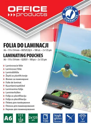 Zdjęcie produktu dla Folia do laminowania A6 2 x 125 mikronów 100 sztuk